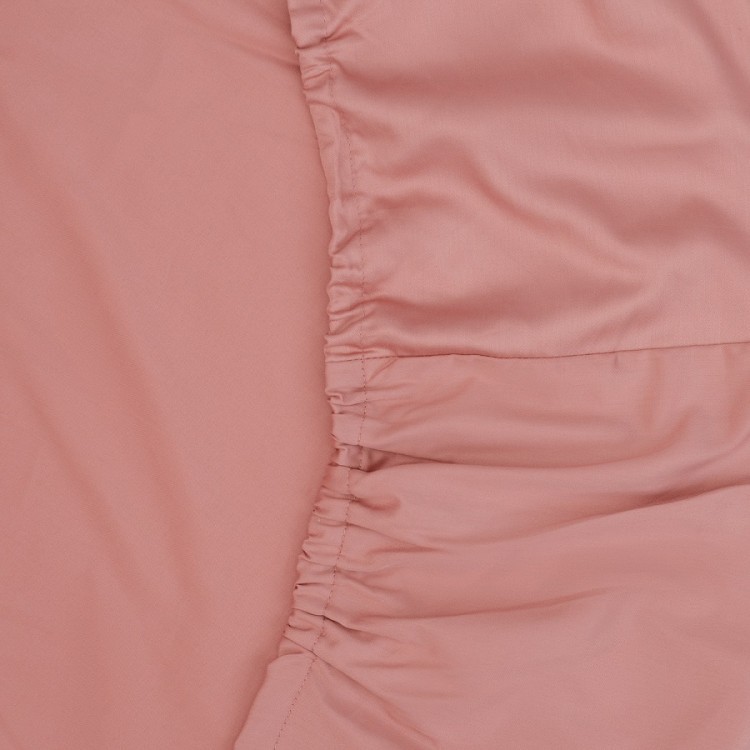 Простыня на резинке из сатина темно-розового цвета из коллекции essential, 160х200х30 см (72586)