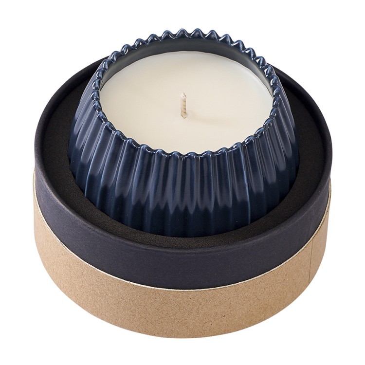 Свеча ароматическая nutmeg, leather & vanilla из коллекции edge, синий, 30 ч (75658)