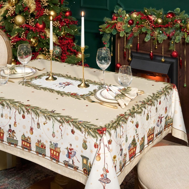 Скатерть "щелкунчик" 140х180см бежевый,100%хлопок , твил Lefard (850-757-2)