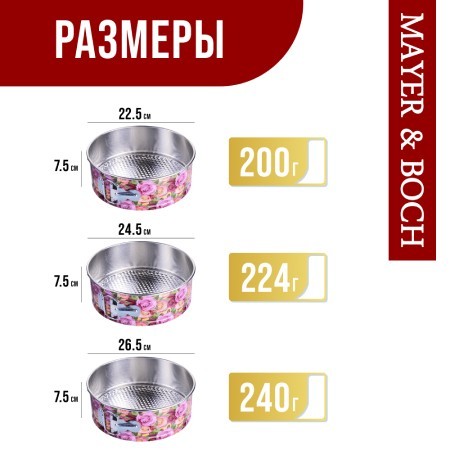 Набор форм для выпечки 24,5 х 7,5 см / 22,5 х 7,5 см / 26,5 х 7,5 см Mayer&Boch (28958-59-60) Набор форм для выпечки 24,5 х 7,5 см / 22,5 х 7,5 см / 26,5 х 7,5 см Mayer&Boch (28958-59-60)