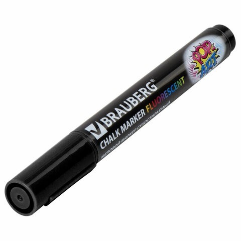 Маркер меловой Brauberg Pop-Art 5 мм черный 151534 (8) (86665)