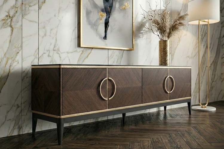 Тумба под ТВ 4-х дверная шпон 200*58*40см (TT-00016522)