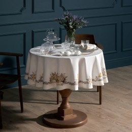 Скатерть круглая "лавандовая весна" 145см, 100%хлопок, твил с пропиткой Lefard (850-768-27)