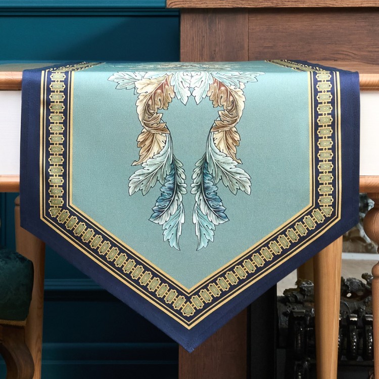 Дорожка "листья мориса"gold stripe   45х215см, 100% хлопок,твил c пропиткой Lefard (850-752-31)