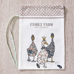 Набор мешочков из 2-х ш  "family farm" 20х29см,100% хлопок,клетка,твил,пропитка Lefard (850-748-91)