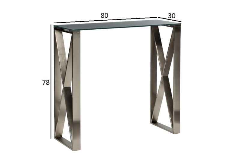 Консоль стекло серое/мат.латунь 80*30*78см (TT-00007818)