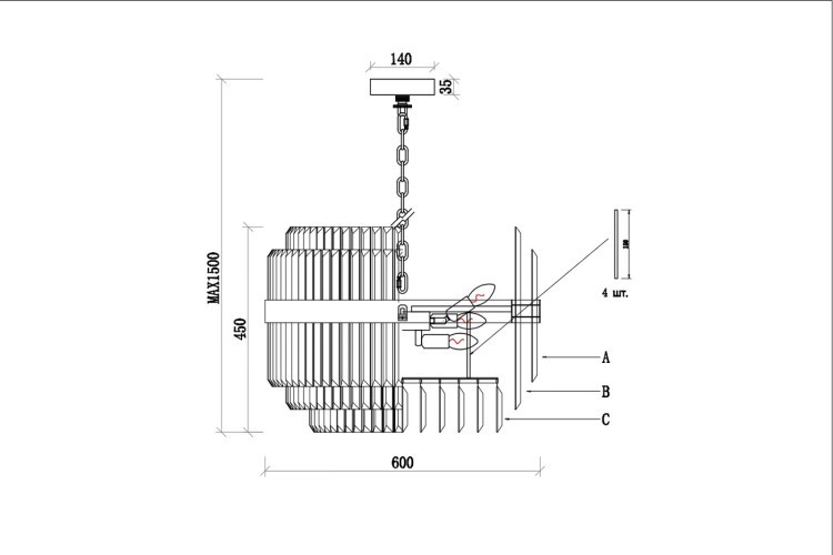 Люстра Glory d60см (TT-00012976)