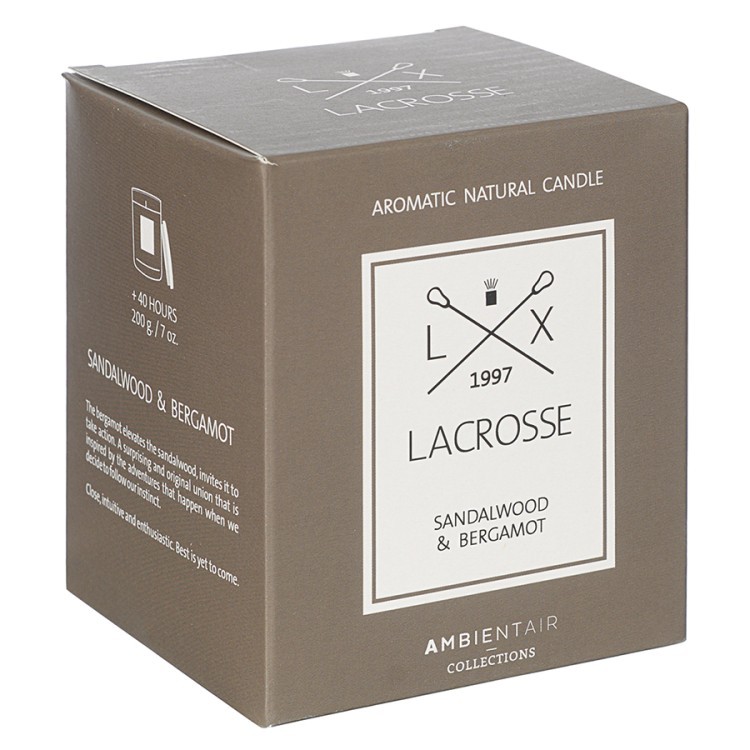 Свеча ароматическая lacrosse, Сандал и бергамот (новая), 40 ч (75015)