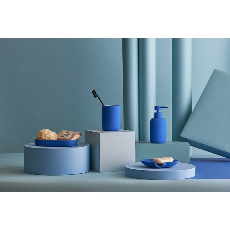 Набор ванных принадлежностей с подставкой flow, синий индиго, 4 пред. (78501)