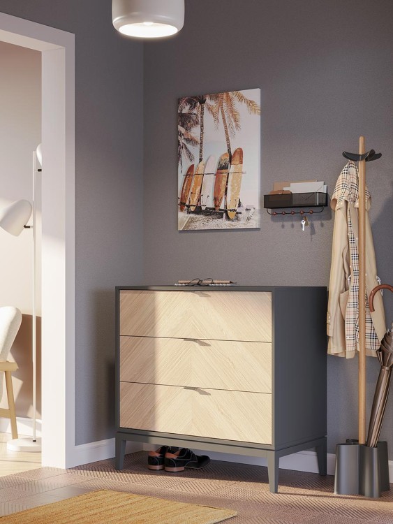 Вешалка подвесная estique, черная/орех (71807) Вешалка подвесная estique, черная/орех (71807)