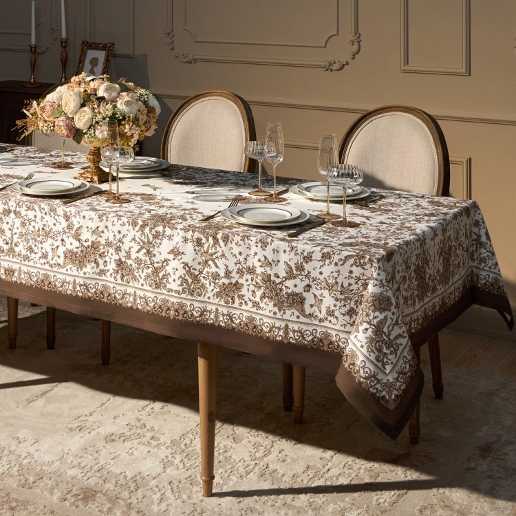 Скатерть "rich garden" 140х300см ,белый ,100% хлопок ,твил с пропиткой Lefard (850-754-22)