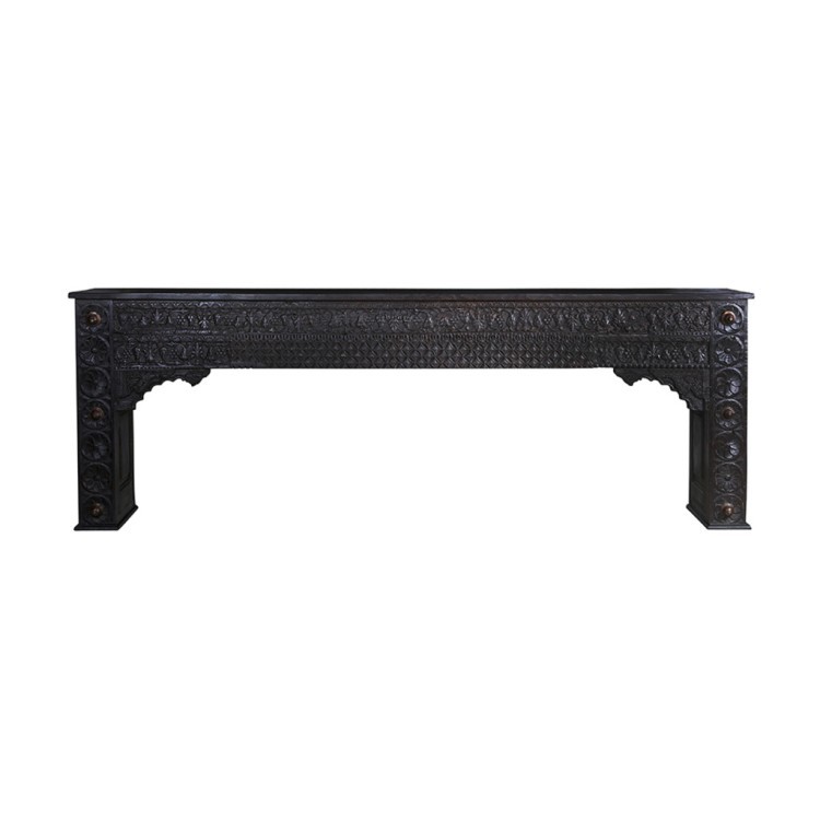 Консоль XIX век, Индия PA14947/3, Тиковое дерево, dark brown, ROOMERS ANTIQUE