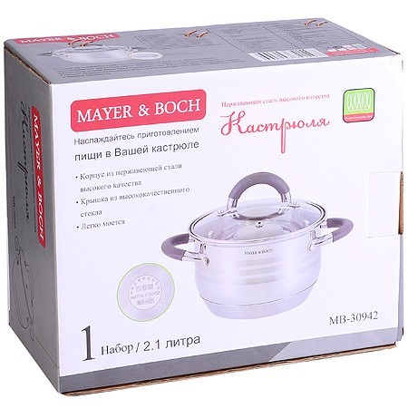 Кастрюля 2,1л нерж с/кр Mayer&Boch (30942) Кастрюля 2,1л нерж с/кр Mayer&Boch (30942)