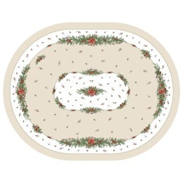 Скатерть  140х180 cm  овальная, "celebration", цвет: бежевый, tm lefard, полиэстер 100% (986-001-27) 