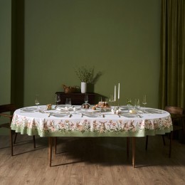 Скатерть  овальная  "sense" ,180х300см ,зеленый,100%хлопок ,твил Lefard (850-753-42)