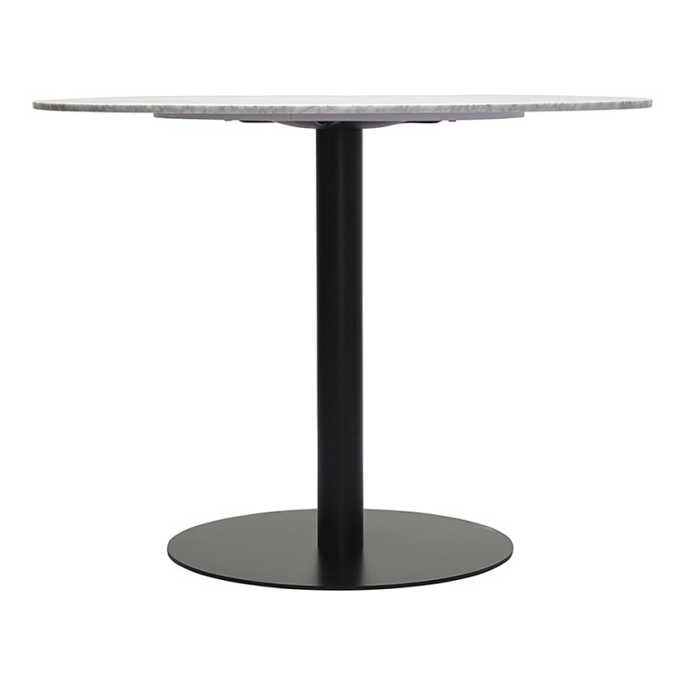 Стол обеденный trond, D100 см, белый мрамор/черный (76059) Стол обеденный trond, D100 см, белый мрамор/черный (76059)