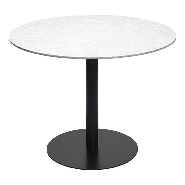 Стол обеденный trond, D100 см, белый мрамор/черный (76059)