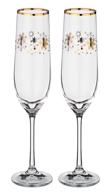 Набор бокалов для шампанского из 2 шт. 190 мл..высота=24 см. Bohemia Crystal (674-271)