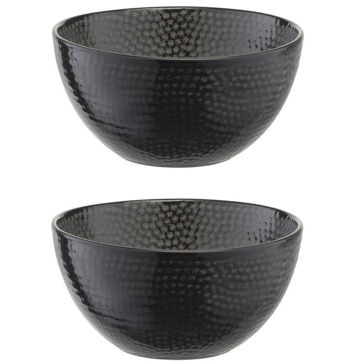 Набор чаш dots, 800 мл, черные, 2 шт. (74087)