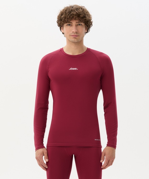 Футболка компрессионная с длинным рукавом JOGEL CAMP PerFormDRY Baselayer LS Tee, гранатовый (2123207)