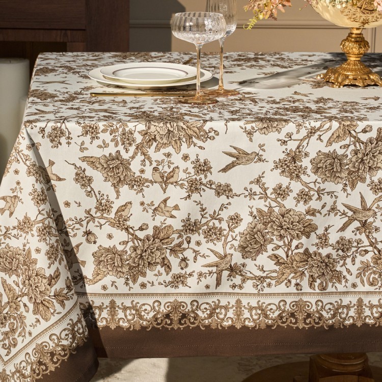 Скатерть "rich garden" 160х220см ,белый, 100% хлопок,твил пропитка Lefard (850-754-21)