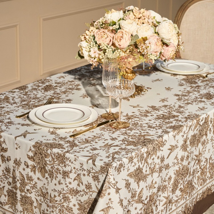 Скатерть "rich garden" 160х220см ,белый, 100% хлопок,твил пропитка Lefard (850-754-21)