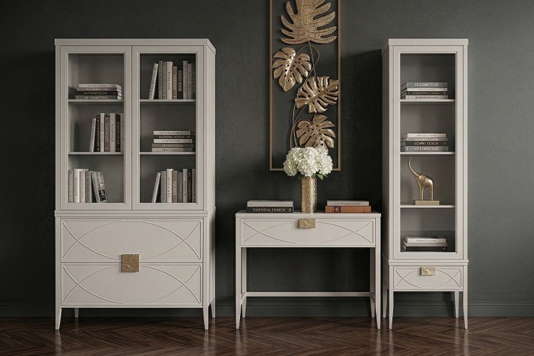 Консоль бежевая 1 ящик 100*80*40см (TT-00015927)