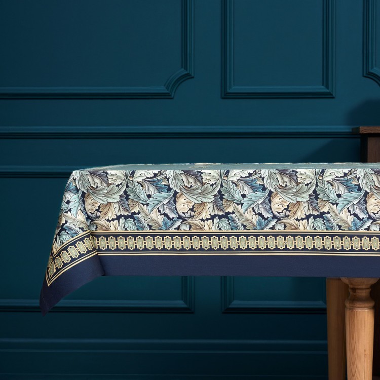 Скатерть "листья морриса" gold stripe 140х300см , 100% хлопок, твил, пропитка Lefard (850-752-23)