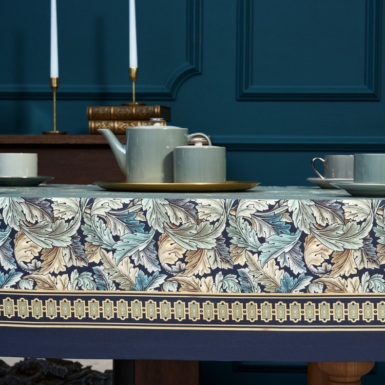 Скатерть "листья морриса" gold stripe 140х300см , 100% хлопок, твил, пропитка Lefard (850-752-23)