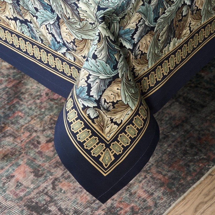 Скатерть "листья морриса" gold stripe 140х300см , 100% хлопок, твил, пропитка Lefard (850-752-23)