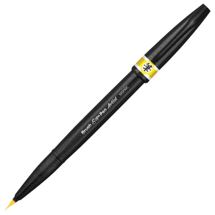 Ручка-кисть Pentel Brush Sign Pen Artist желтая SESF30C-G цена за 2 шт (69536)