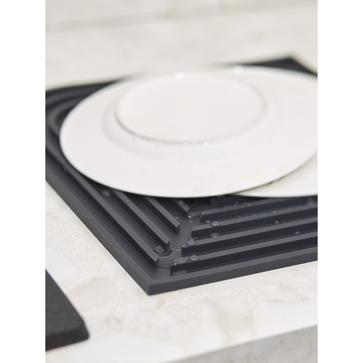 Коврик для сушки посуды dry flex, 34,5х31,5 см, темно-серый (77269)