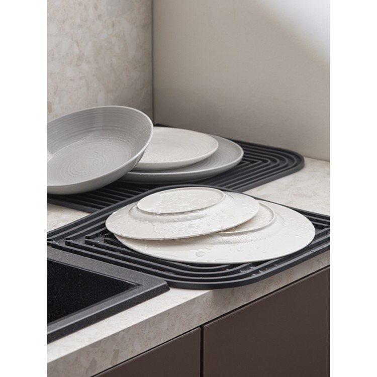 Коврик для сушки посуды dry flex, 34,5х31,5 см, темно-серый (77269)