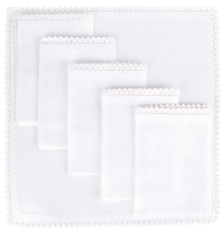 Набор салфеток 40*40 см 6 шт. цвет: белый 100% хлопок SANTALINO (828-120)