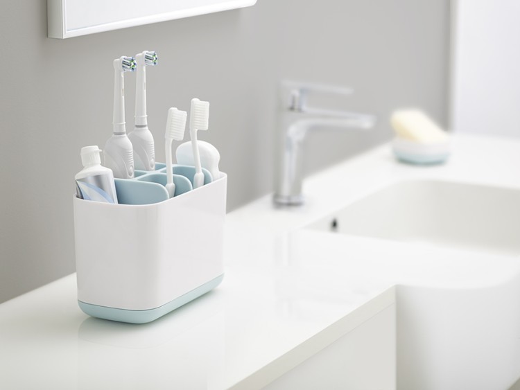 Органайзер для зубных щеток easystore™, 13х9,5х17,5 см, бело-голубой (58080)