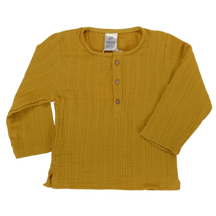 Рубашка из хлопкового муслина горчичного цвета из коллекции essential 3-4y (69630)