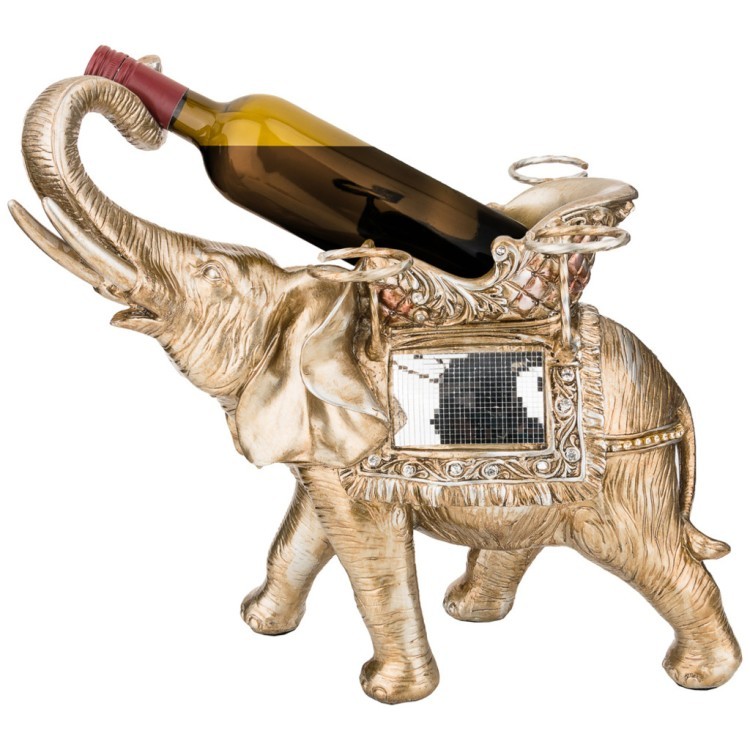 Подставка для бутылки и фужеров "бронзовый слон" 43*29*41,5 см. Lefard (204-253)