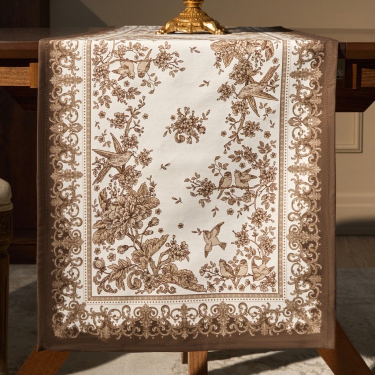 Дорожка "rich garden" 40х146см ,белый ,100% хлопок ,твил с пропиткой Lefard (850-754-3)