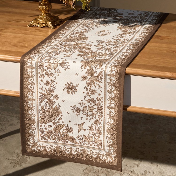 Дорожка "rich garden" 40х146см ,белый ,100% хлопок ,твил с пропиткой Lefard (850-754-3)