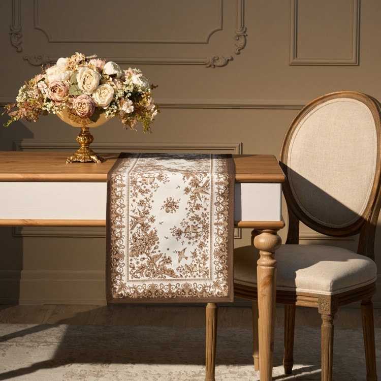 Дорожка "rich garden" 40х146см ,белый ,100% хлопок ,твил с пропиткой Lefard (850-754-3)