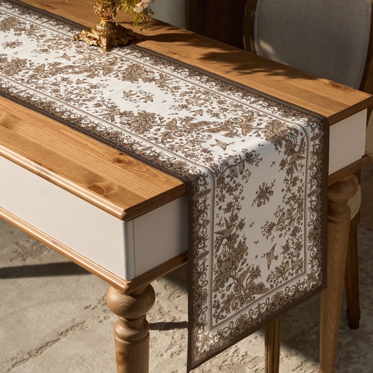 Дорожка "rich garden" 40х146см ,белый ,100% хлопок ,твил с пропиткой Lefard (850-754-3)