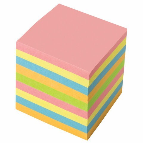 Блок для записей с клеевым краем Brauberg куб 9х9х9 см цветной 129207 (3) (85468)