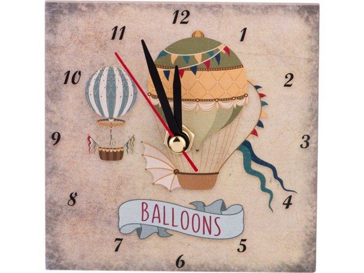 Часы "balloons 2" 10*10 см. ООО "глассмун" (354-1277)