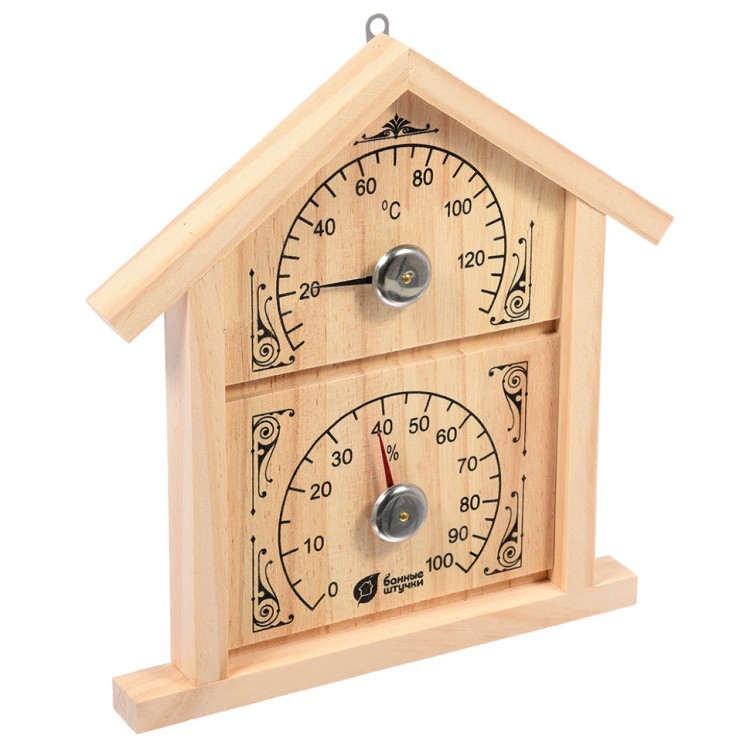 Термометр с гигрометром для бани и сауны Банная станция Домик 18023 (63773)