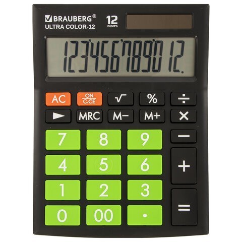 Калькулятор настольный Brauberg Ultra Color-12-BKLG 12 разрядов 250498 (1) (86041)
