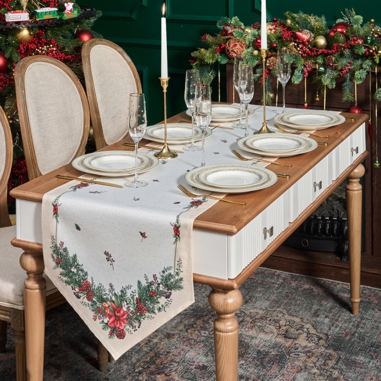 Дорожка на стол 45х215 cm  "celebration", цвет: бежевый, tm lefard, полиэстер 100% Lefard (986-001-31)