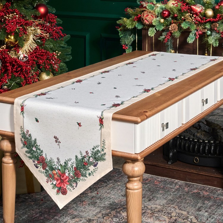 Дорожка на стол 45х215 cm  "celebration", цвет: бежевый, tm lefard, полиэстер 100% Lefard (986-001-31)