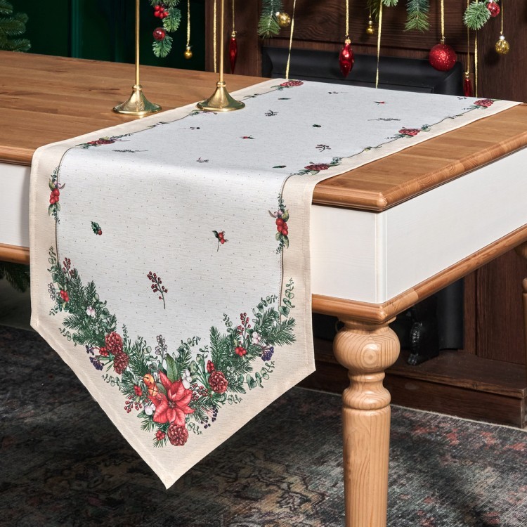 Дорожка на стол 45х215 cm  "celebration", цвет: бежевый, tm lefard, полиэстер 100% Lefard (986-001-31)