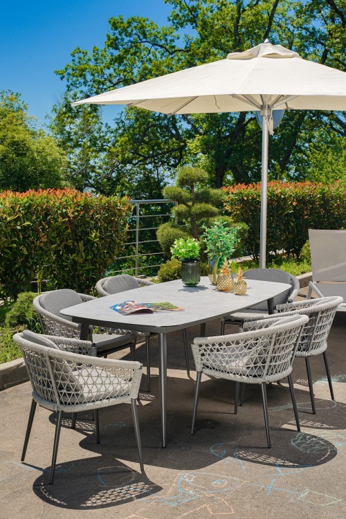 Стол обеденный уличный "Муза" серый 190*100*75см (TT-00005500)