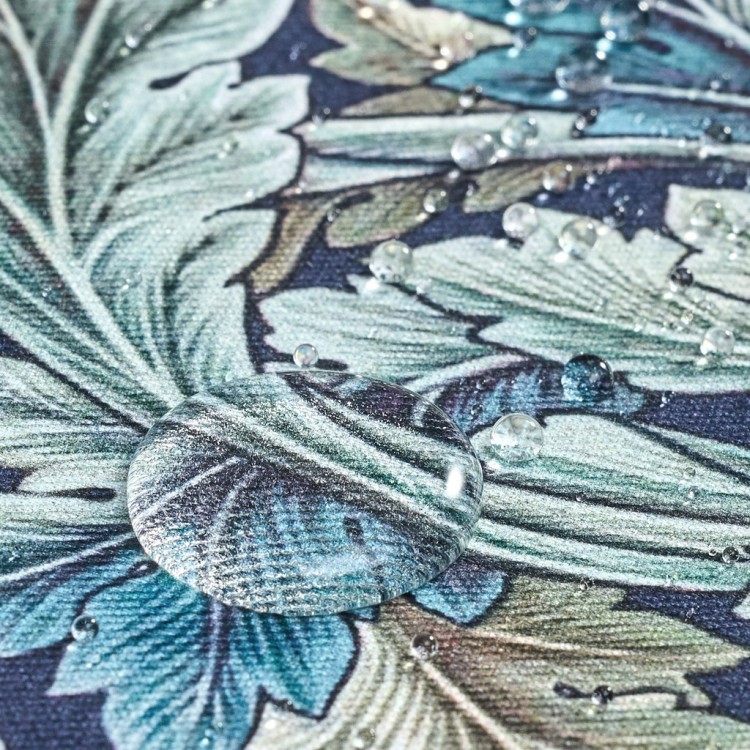 Скатерть круглая "листья морриса" gold stripe d150 см , 100% хлопок , твил, пропитка Lefard (850-752-26)